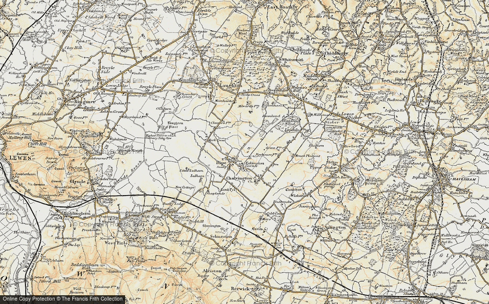 Old Map of Ripe, 1898 in 1898