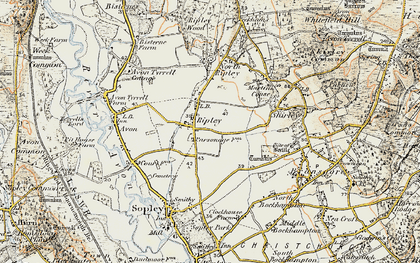Old map of Ripley in 1897-1909
