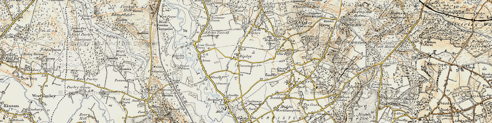 Old map of Ripley in 1897-1909