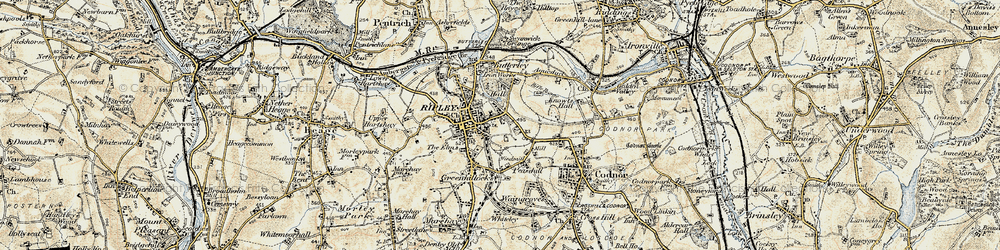 Old map of Ripley in 1902