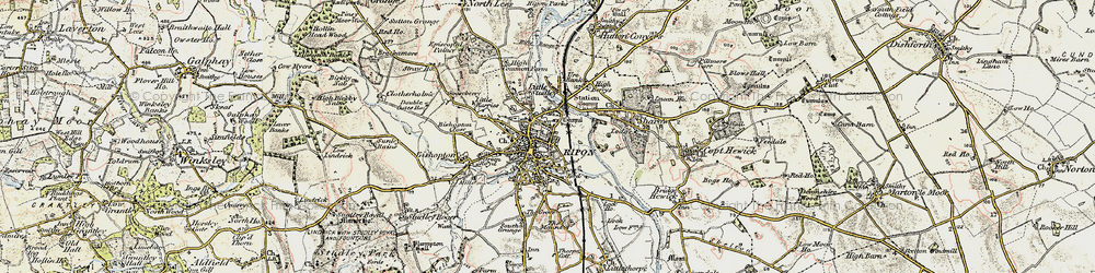 Old map of Ripon in 1903-1904