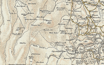 Old map of Wild Tor in 1899-1900