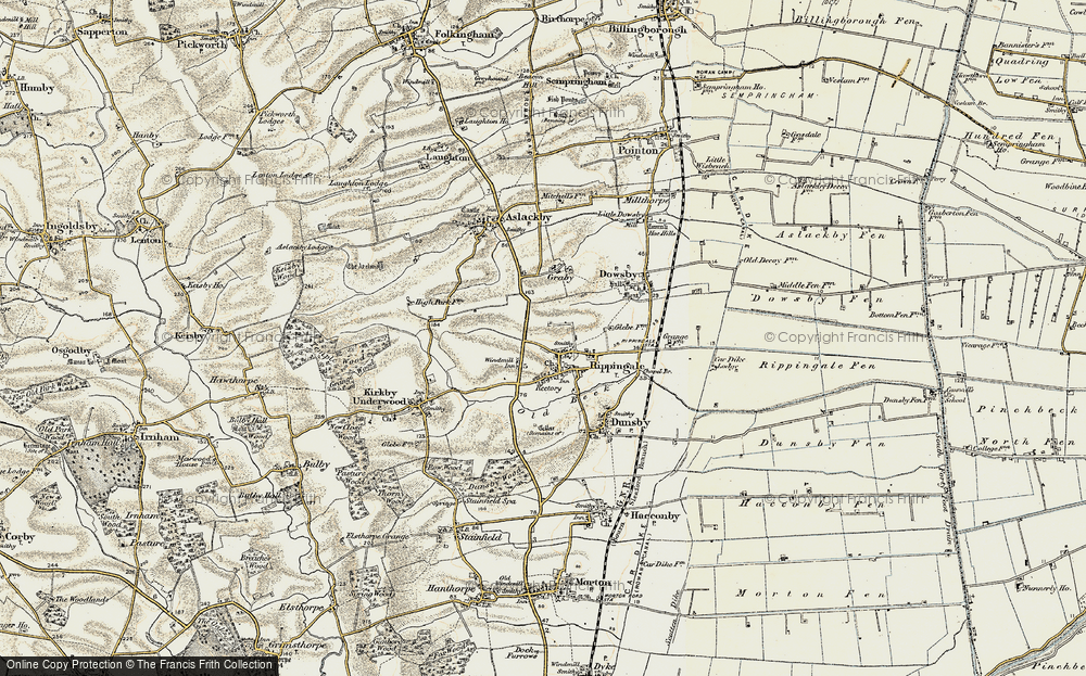 Old Map of Rippingale, 1902-1903 in 1902-1903