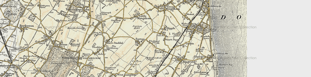 Old map of Ripple in 1898-1899