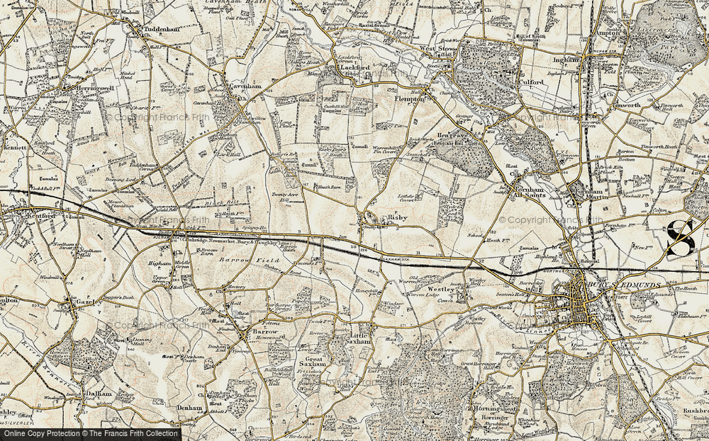 Old Map of Risby, 1901 in 1901