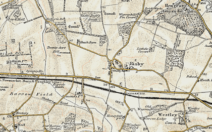 Old map of Risby in 1901