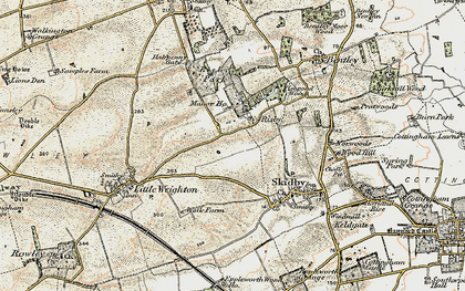 Old map of Risby in 1903-1908