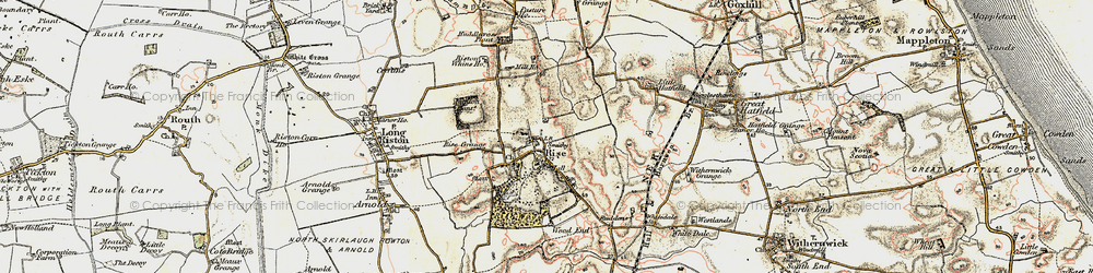 Old map of Rise in 1903-1908