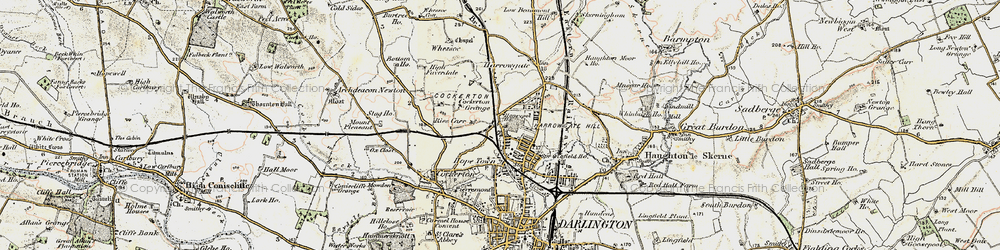 Old map of Rise Carr in 1903-1904