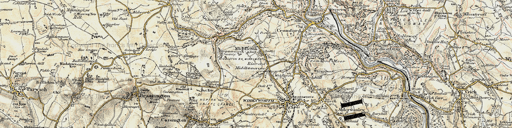 Old map of Rise End in 1902-1903