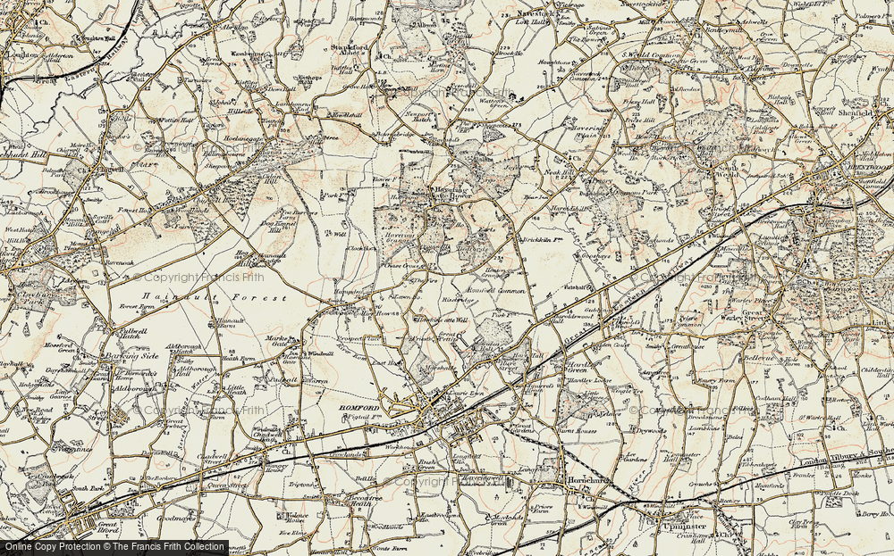 Old Map of Historic Map covering Bedfords Park in 1898