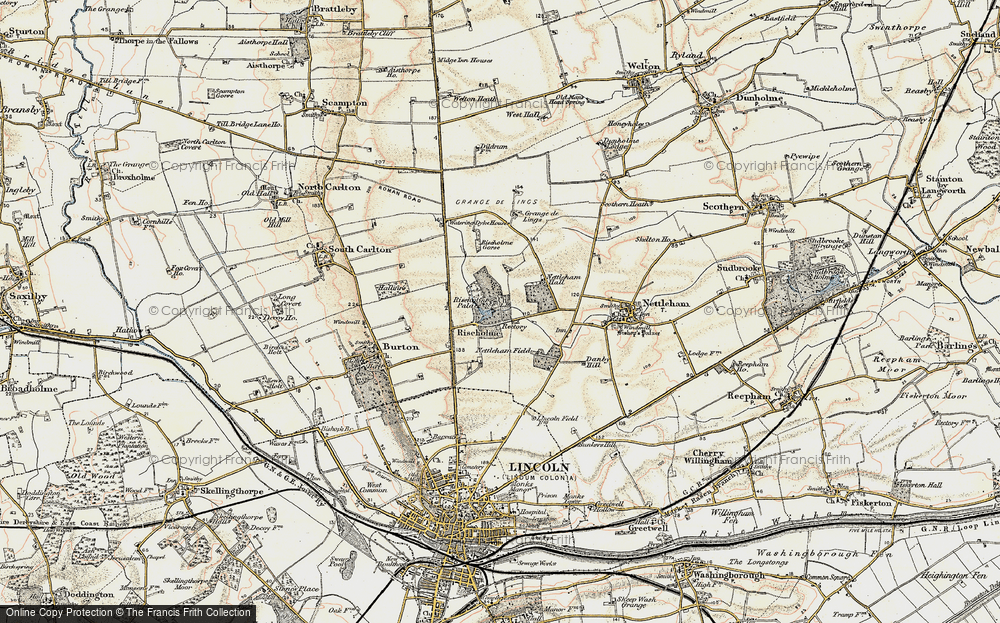 Old Map of Riseholme, 1902-1903 in 1902-1903
