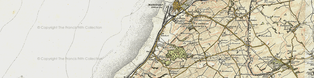 Old map of Risehow in 1901-1905