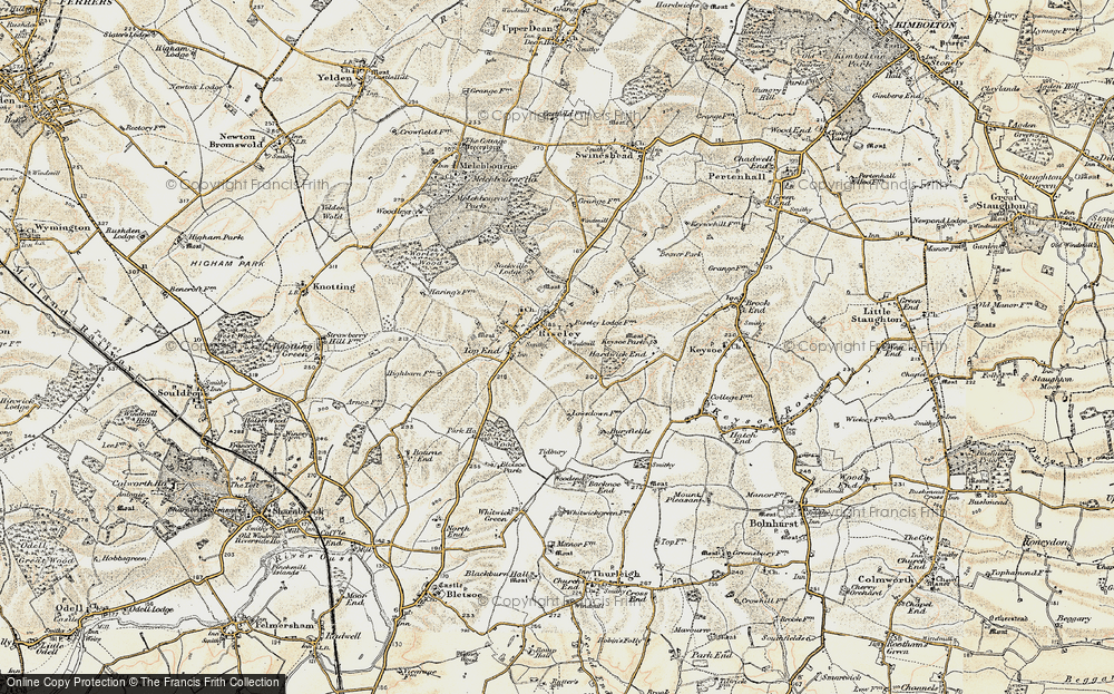 Old Map of Riseley, 1898-1901 in 1898-1901