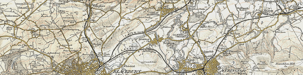 Old map of Rishton in 1903