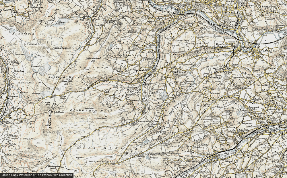 Old Map of Rishworth, 1903 in 1903