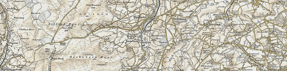 Old map of Rishworth in 1903