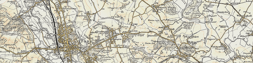 Old map of Risinghurst in 1898-1899