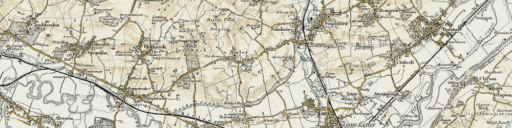 Old map of Risley in 1902-1903