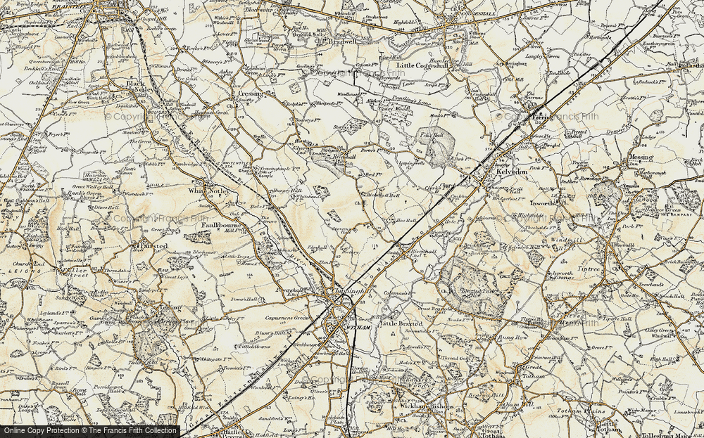 Old Map of Rivenhall, 1898-1899 in 1898-1899