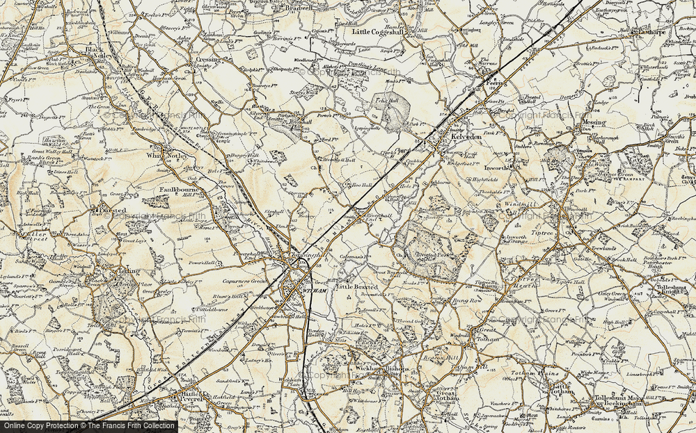 Old Map of Rivenhall End, 1898-1899 in 1898-1899