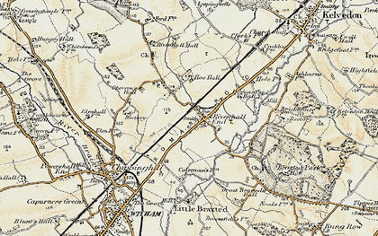 Old map of Rivenhall End in 1898-1899