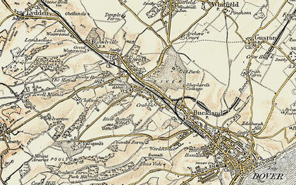 Old map of River in 1898-1899