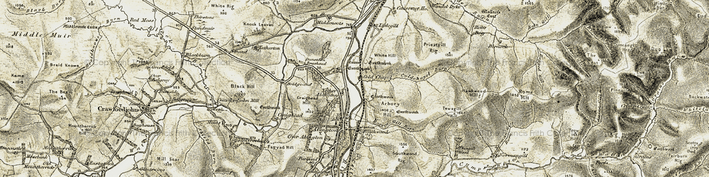 Old map of River Clyde in 1904-1905