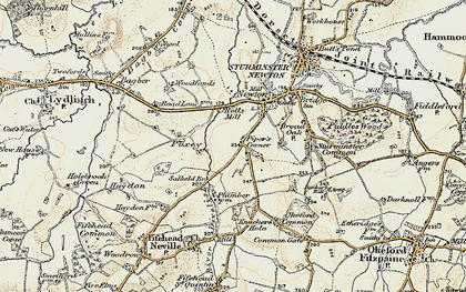 Old map of Rivers' Corner in 1897-1909