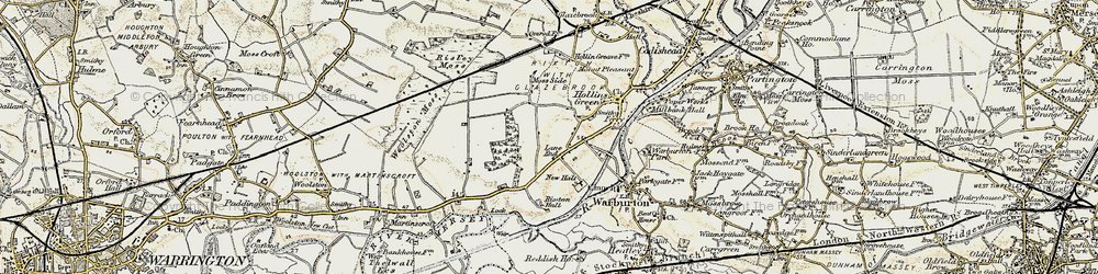 Old map of Rixton in 1903