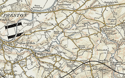 Old map of Roach Bridge in 1903