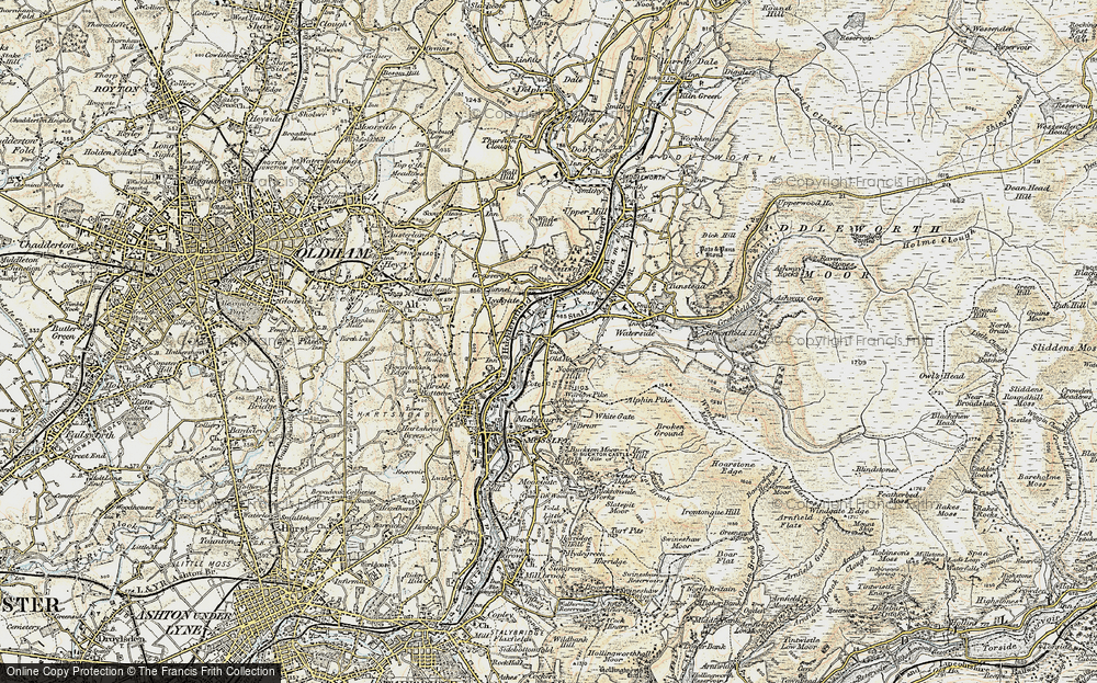 Old Map of Roaches, 1903 in 1903