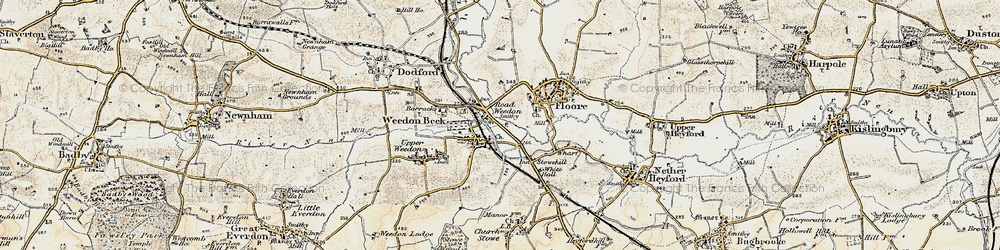 Old map of Road Weedon in 1898-1901