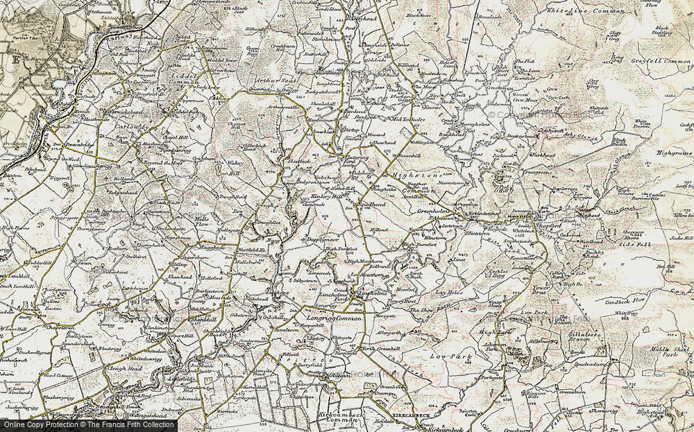 Old Map of Historic Map covering Whitberry Burn in 1901-1904