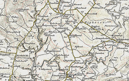Old map of Whitberry Burn in 1901-1904