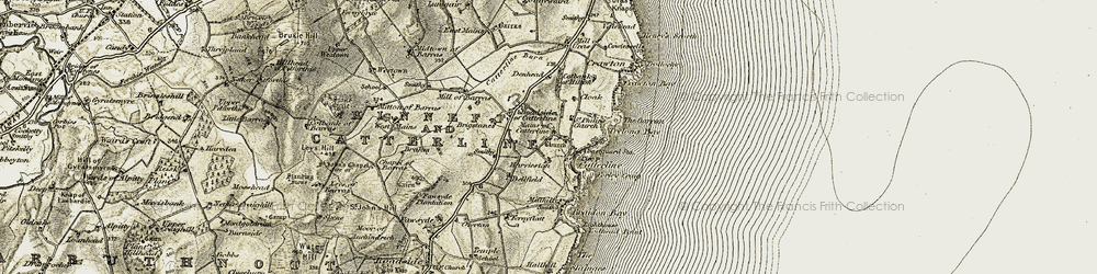 Old map of Roadside of Catterline in 1908-1909