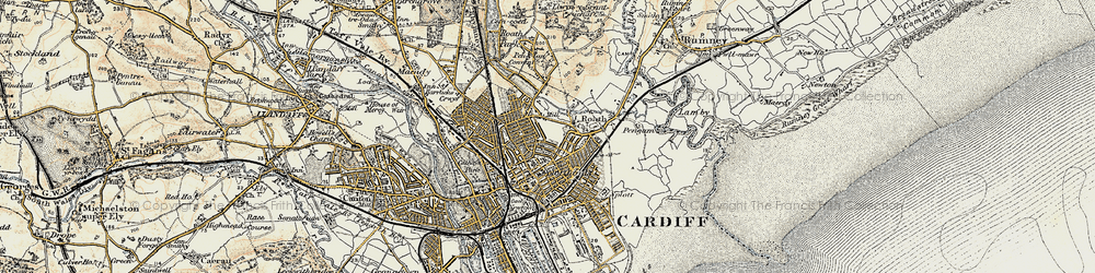 Old map of Roath in 1899-1900