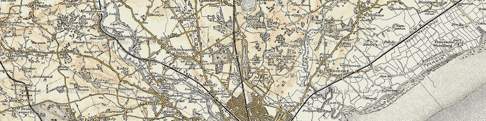 Old map of Roath Park in 1899-1900