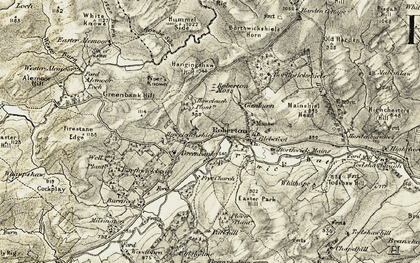 Old map of Borthwickshiels Horn in 1901-1904