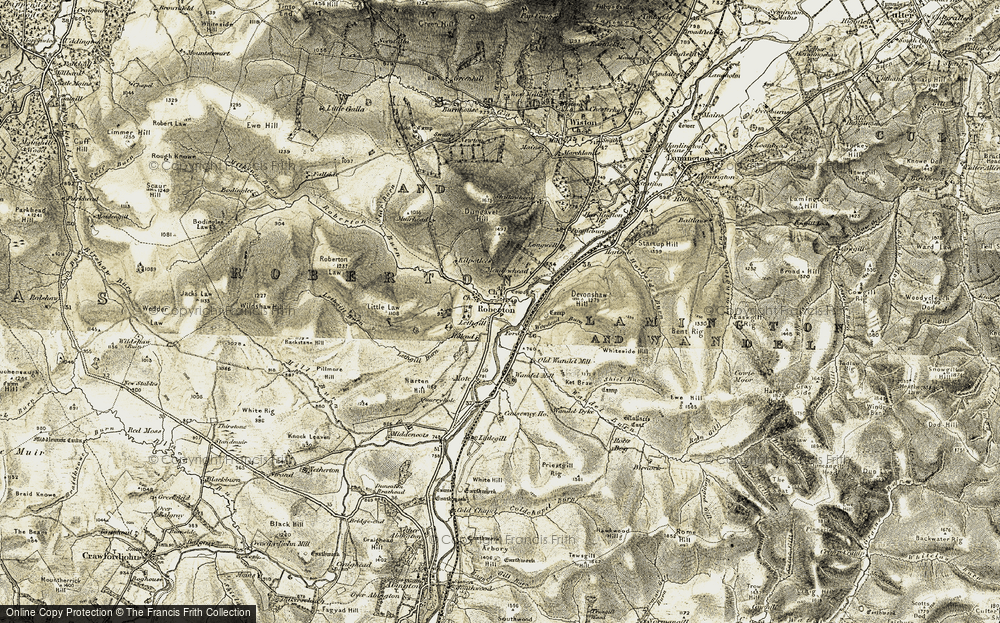 Old Map of Historic Map covering Bower of Wandel in 1904-1905