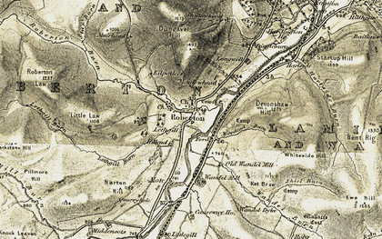 Old map of Roberton in 1904-1905