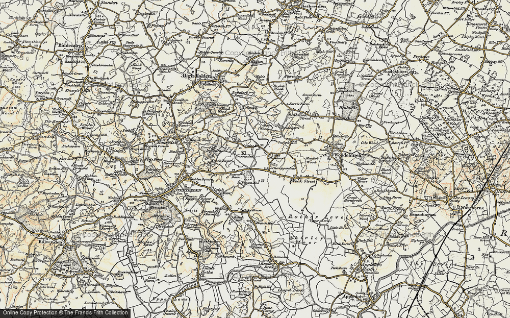 Old Map of Historic Map covering Boldshaves in 1897-1898