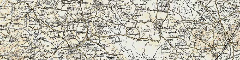Old map of Robhurst in 1897-1898