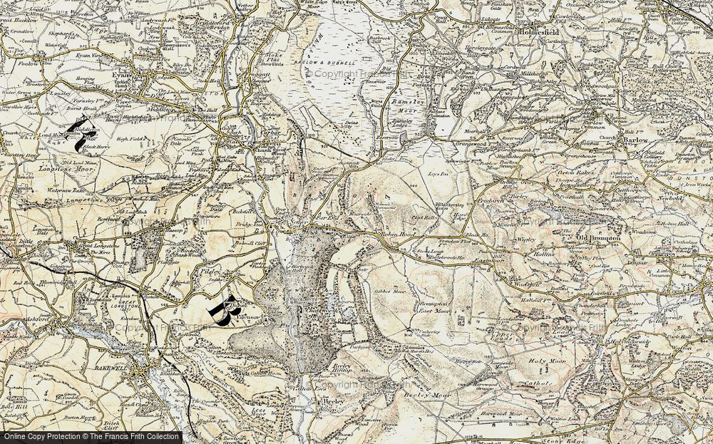Old Map of Historic Map covering Birchen Edge in 1902-1903