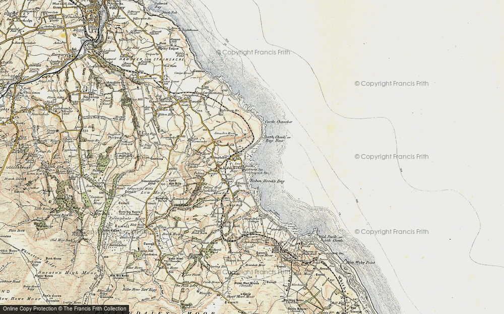 Old Map of Historic Map covering Boggle Hole in 1903-1904