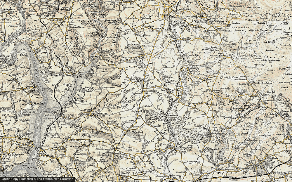Old Map of Roborough, 1899-1900 in 1899-1900