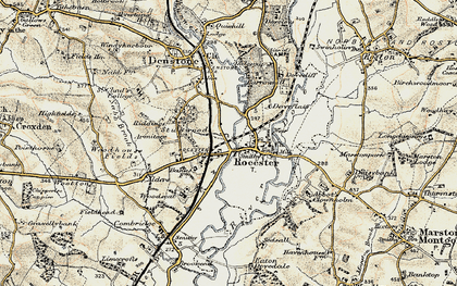Old map of Rocester in 1902