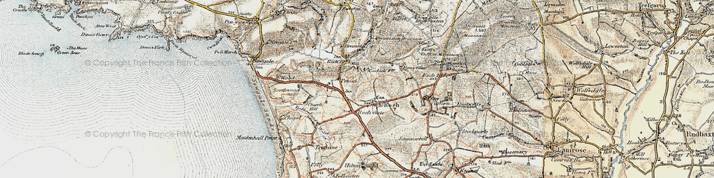 Old map of Roch in 0-1912