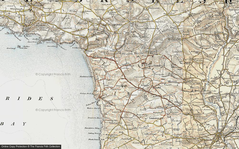 Old Map of Historic Map covering Bathesland Water in 0-1912
