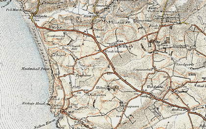 Old map of Bathesland Water in 0-1912